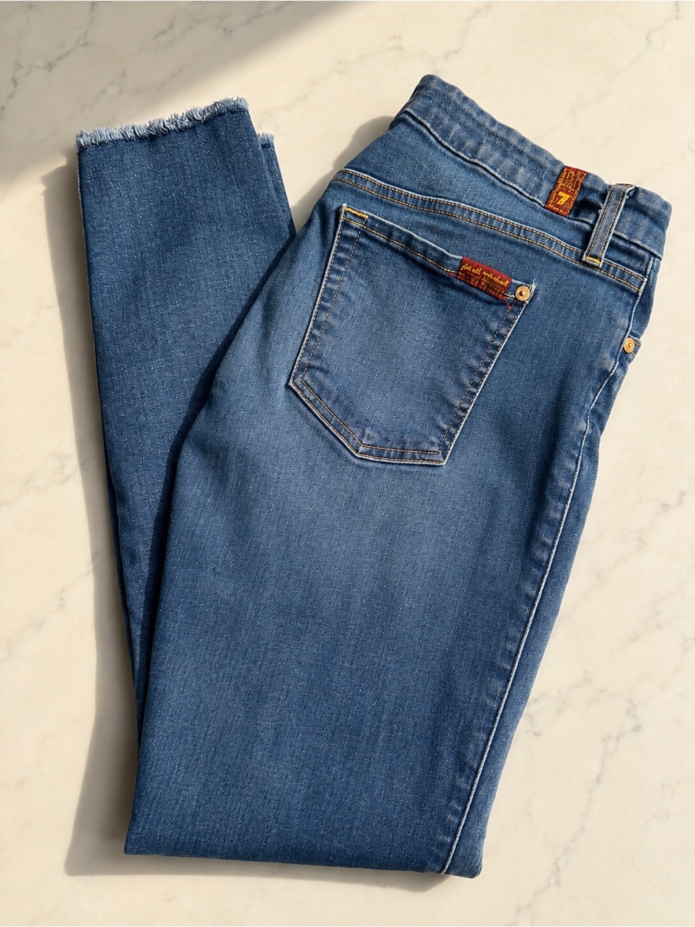 7 For All Mankind Blair The Ankle Skinny Raw Hem Jeans